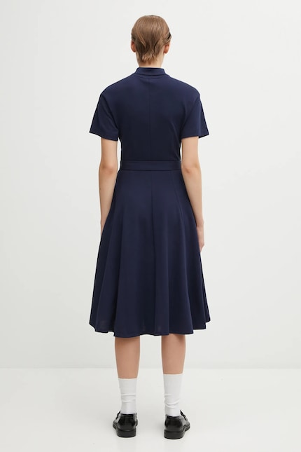 navy blue lacoste dress Lacoste Fit Flare Pique Polo Dress Navy Blue