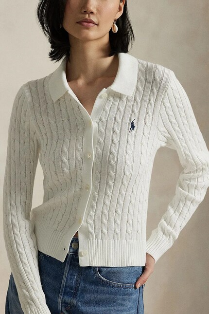 Polo Ralph Lauren cardigan cotton Women's white 211971881 at PRM US