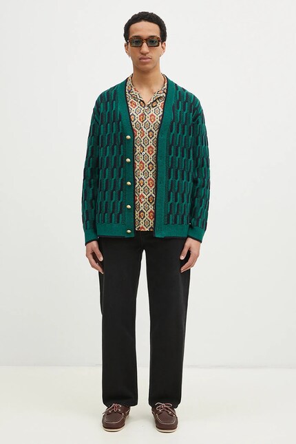 Drôle de Monsieur woolen cardigan Le Cardigan Torsades Bicolore PRM EU