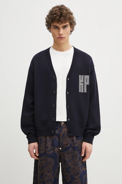 Kenzo woolen cardigan Kamon men's navy blue color FF55CA7283BA.79