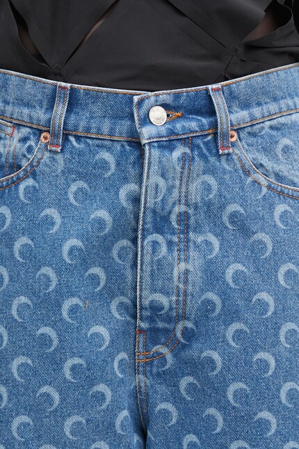Marine Serre denim shorts Moon Laser Denim Skater PRM EU