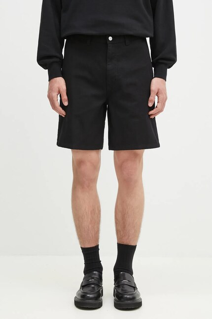 Carhartt WIP denim shorts Drewe Short men's black color I034802