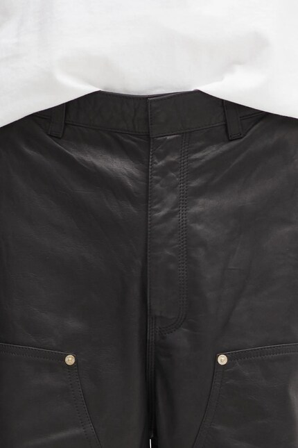Wales Bonner leather shorts Ivy black color US25LE03.LE02.999 at
