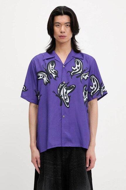 Needles shirt x Kae Tanaka S/S One-Up violet color relaxed QV432