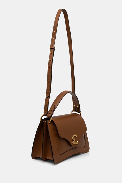 Coccinelle geantă de piele culoarea maro, E1 SSK 18 01 01 | ANSWEAR.ro