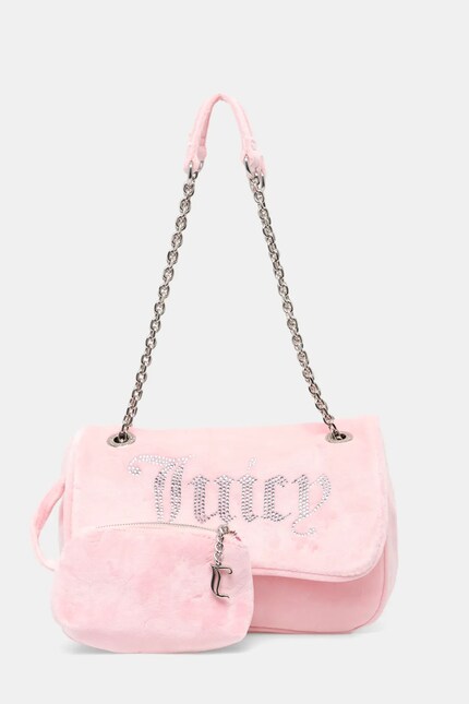 Juicy Couture geantă de mână din catifea Kimberly culoarea roz