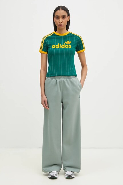 adidas Originals t-shirt GRAPHIC CALI T women's green color JC7703