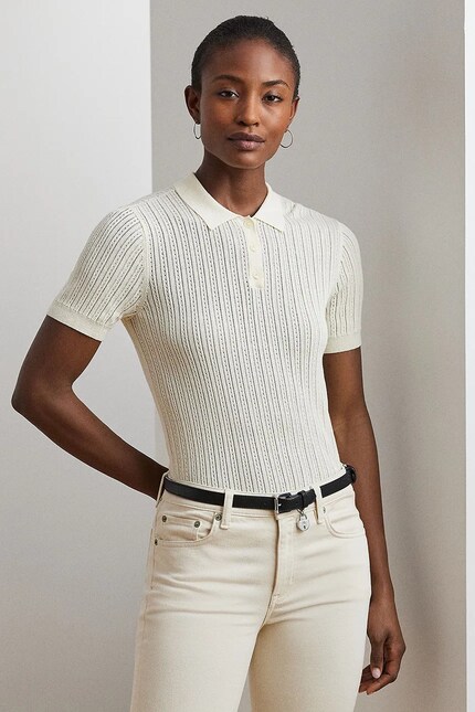 Lauren Ralph Lauren tricou polo culoarea bej, 200963653 | ANSWEAR.ro