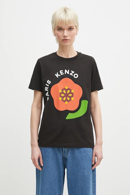 Kenzo cotton t-shirt women's black color FF52TS1684SO.99J at PRM US