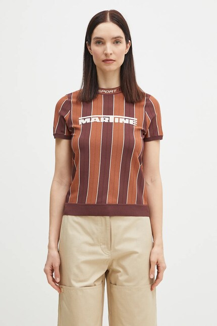 Martine Rose t-shirt Logo Tight women's brown color 959YA12700 at