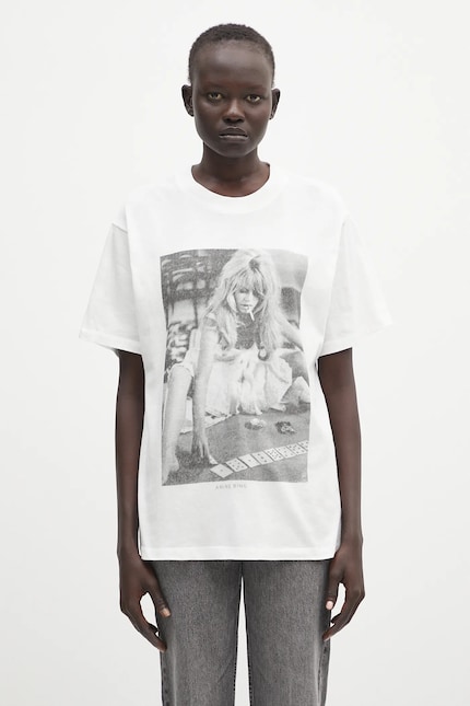 Anine Bing cotton t-shirt Lili Tee Ab X Dk X Brigitte Bardot white Anine Bing cotton t-shirt Lili Tee Ab X Dk X Brigitte Bardot white
