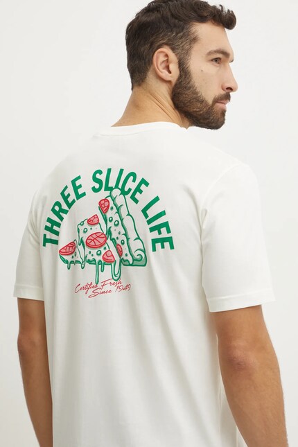 Хлопковая футболка adidas M L PIZZA TEE мужская цвет бежевый с