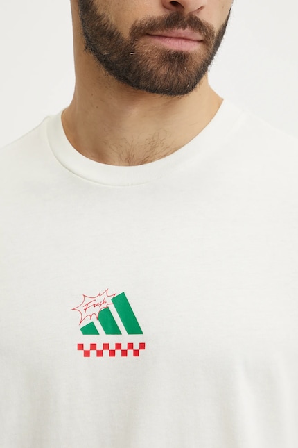 Хлопковая футболка adidas M L PIZZA TEE мужская цвет бежевый с