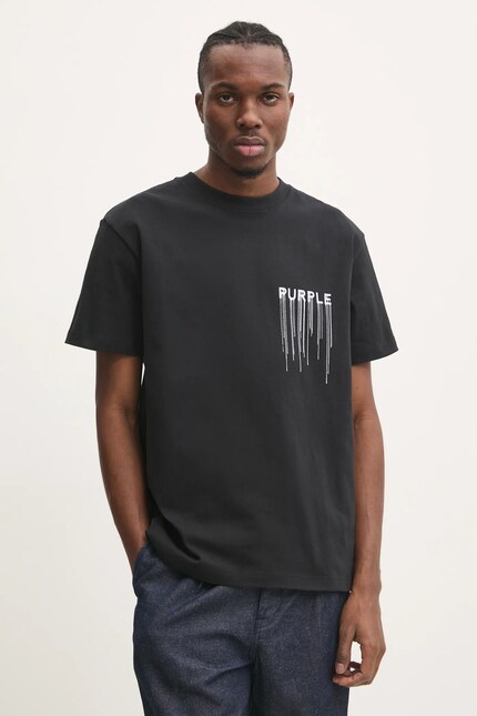 Хлопковая футболка PURPLE BRAND HWT JERSEY SS TEE мужская цвет