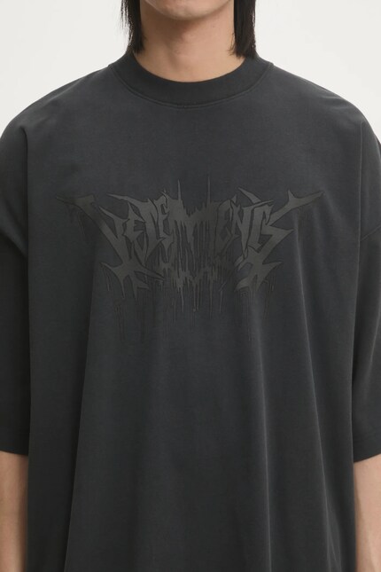 vetements Tシャツ VETEMENTS cotton t-shirt Drip Metal Oversized men's black color