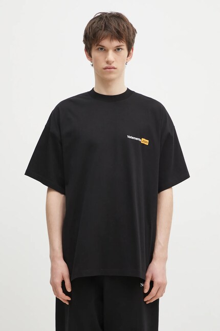 VETEMENTS cotton t-shirt Vetements.Com Regular men's black color