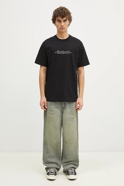 Carhartt WIP cotton t-shirt Greatest Hits men's black color with a