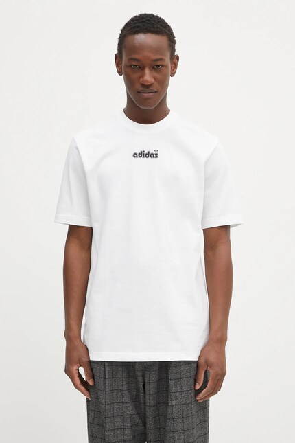 adidas Originals cotton t-shirt GRFX Tee white color with a print