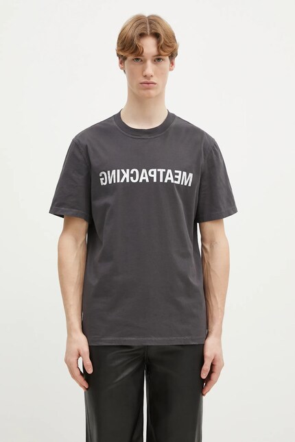 Helmut Lang cotton t-shirt Meatpacking T.Mal Lt men's gray color