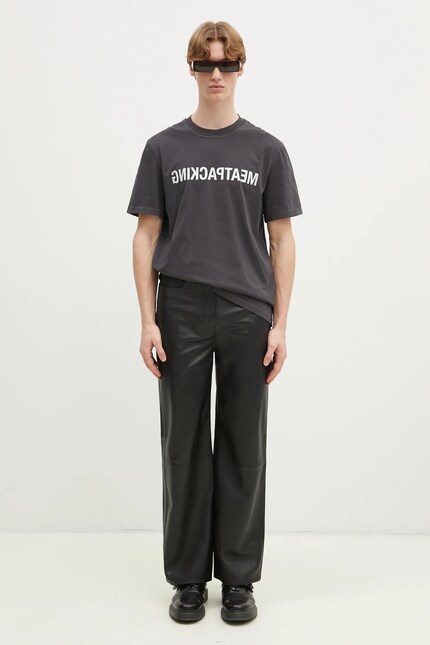 Helmut Lang cotton t-shirt Meatpacking T.Mal Lt men's gray color