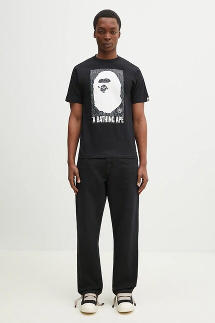 A BATHING APE Tシャツ S A Bathing Ape cotton t-shirt Lux Sport Pattern Box Ape Head men's