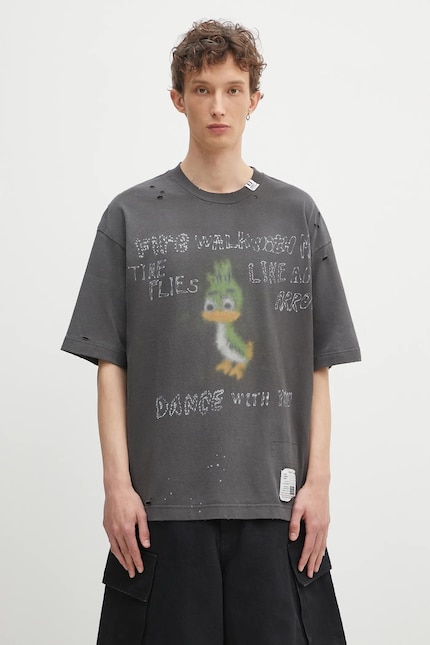 Maison MIHARA YASUHIRO cotton t-shirt Distressed Tee black color Maison MIHARA YASUHIRO cotton t-shirt Distressed Tee black color
