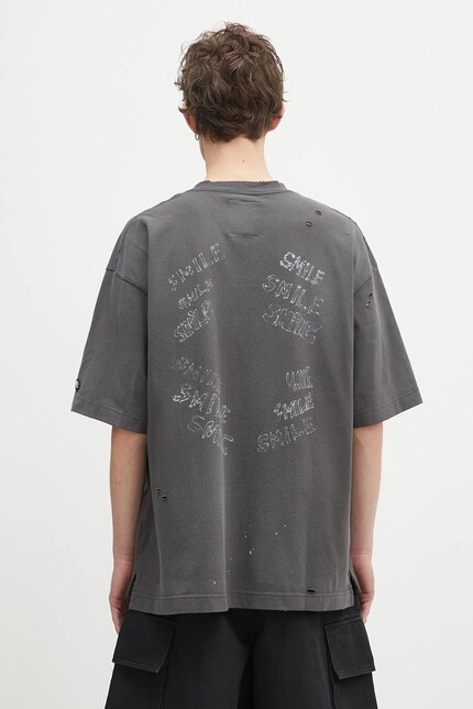 Maison MIHARA YASUHIRO cotton t-shirt Distressed Tee black color