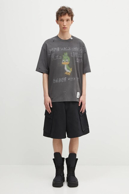 Maison MIHARA YASUHIRO cotton t-shirt Distressed Tee black color