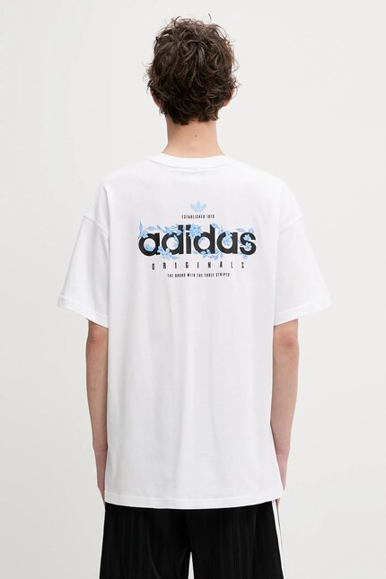 Хлопковая футболка adidas Originals Florals Logo цвет белый с