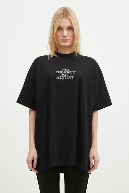 VETEMENTS cotton t-shirt I'M Perfect You Adjust Regular black