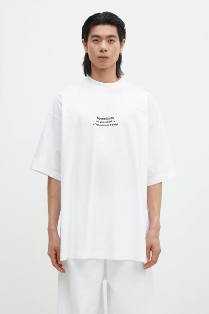 VETEMENTS cotton t-shirt All You Need Oversized white color with a