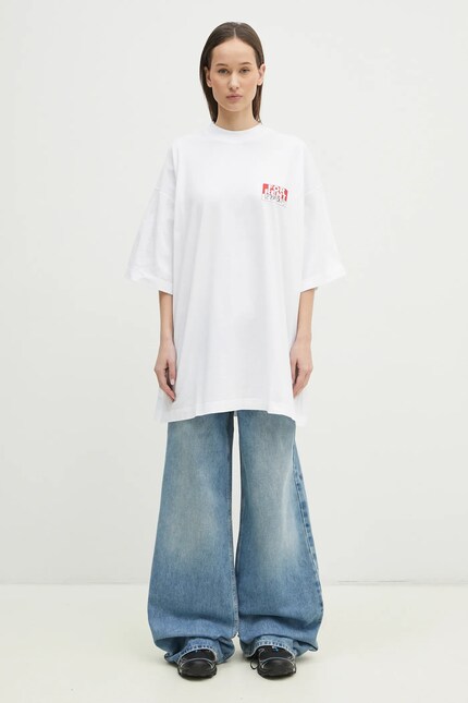 Хлопковая футболка VETEMENTS For Rent Oversized цвет белый с
