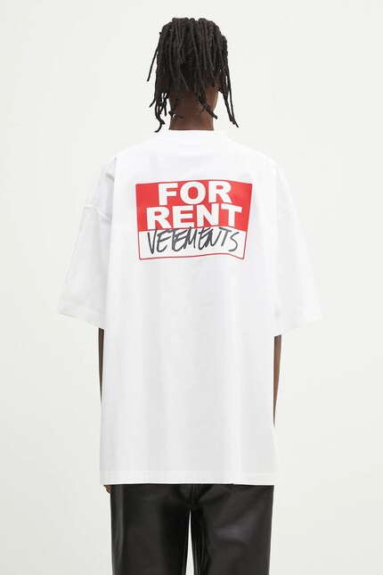 Хлопковая футболка VETEMENTS For Rent Oversized цвет белый с