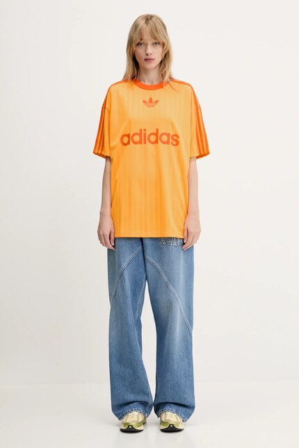 adidas Originals t-shirt Adicolor Poly T orange color patterned
