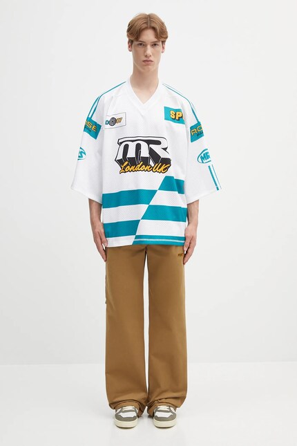 ウェア Martine Rose football tee Martine Rose Printed Football Jersey T-Shirt | Yellow | SVD USA