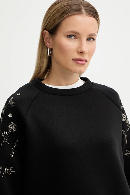 MaxMara 黒 ビーズ刺繍セーター 長袖 Кофта Weekend Max Mara TEMA цвет чёрный однотонная 2615921031600