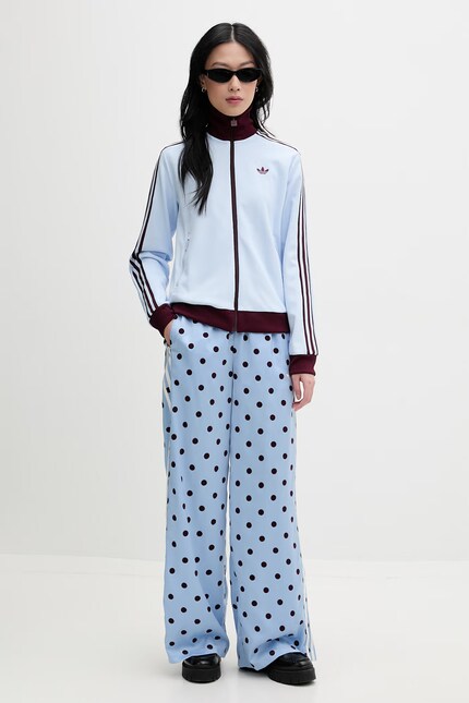 adidas Originals кофта на замке для женщин с хлопком голубая