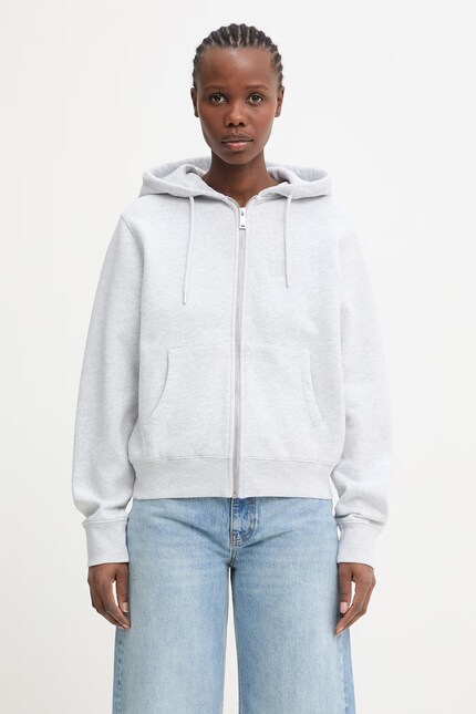 Anine Bing CASPER ZIP UP BING Grey Melange zip-up hoodie cotton