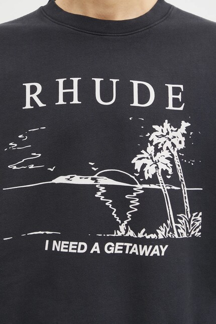 RHUDE cotton sweatshirt I Need A Getaway black color with a print