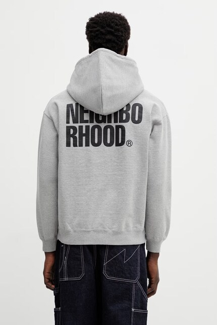 NEIGHBORHOOD cotton sweatshirt CLASSIC SWEAT ZIP HOODIE LS gray