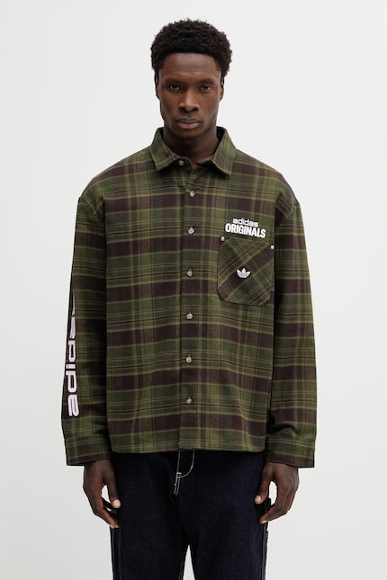 adidas Originals cotton shirt green color relaxed KG6451 at PRM US adidas Originals cotton shirt green color relaxed KG6451 at PRM US