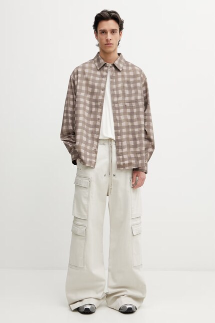 Axel Arigato Distort Gingham Shirt cotton Men's brown checkered