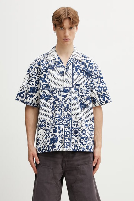 Carhartt WIP S/S Vestige Shirt cotton Men's blue I036213.3PWXX at