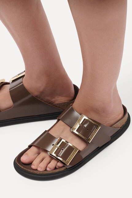 BS ネックレストB/Back Seat Neck Rest ダークブラウン Birkenstock Arizona Droplet Buckle Women's leather flip-flops