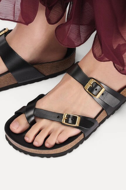 Birkenstock Mayari Women's leather flip-flops with an open heel