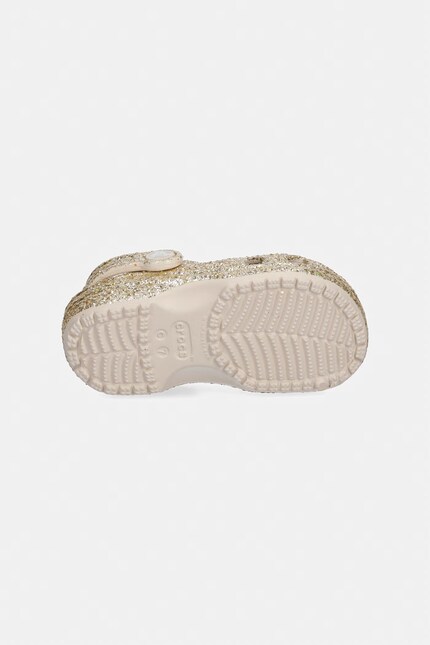 Crocs șlapi copii CLASSIC CHUNKY GLITTER CLOG T culoarea auriu