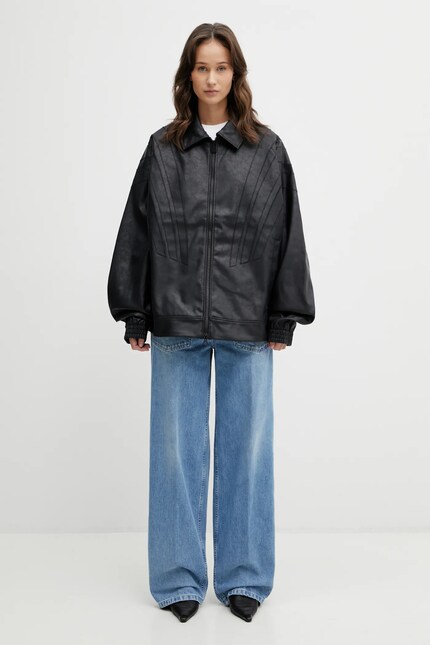 adidas Originals jacket Pleather Jacket black color KD2431 at PRM US