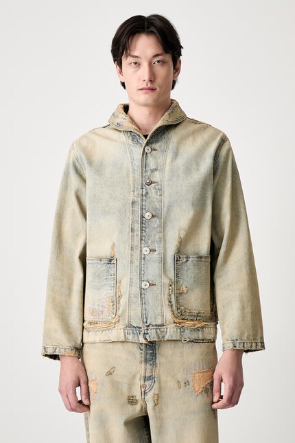 トップス ken Kenzo WorkwearJacket jacket denim Men's beige FG55DV1146Q8 at PRM US