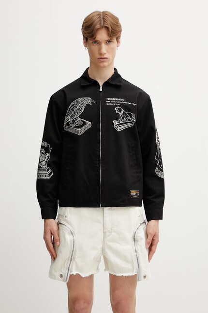 Neighborhood jacket cotton Men's black 261ZANH.JKM03 at PRM US