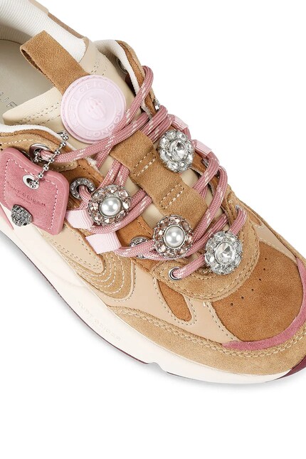 Кожаные кроссовки Kurt Geiger London Kurt Runner цвет бежевый